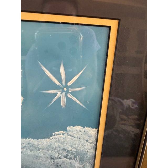 Art Deco Signed Tim Dunham 2001 Fantasy Reverse Glass Painting-Unicorn For Sale - Image 3 of 8