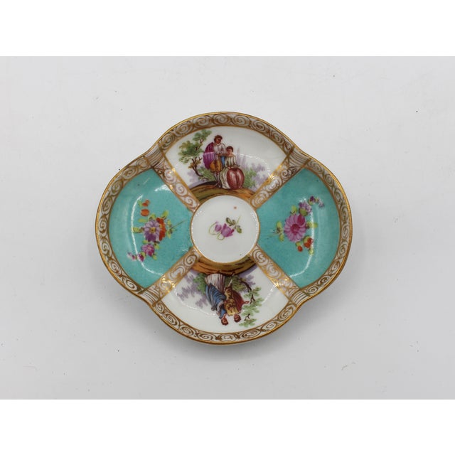 Late 19th Century Circa 1888-1916 Richard Klemm, Dresden Quatrefoil Demitasse Cup & Saucer For Sale - Image 5 of 10