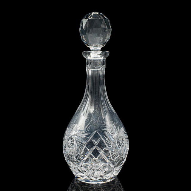 English Vintage Liqueur Decanter, English, Cut Crystal Glass, Mid 20th Century, c.1960 For Sale - Image 3 of 12