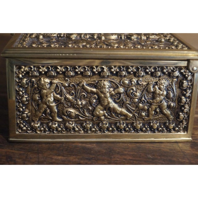 1900s German Erhard & Sohne Bronze Brass Cherub Jewelry Box For Sale - Image 11 of 12