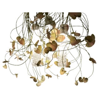 Large Flower Power Ceiling Lamp with Murano Glass & Artificial Anthurium from VGnewtrend For Sale
