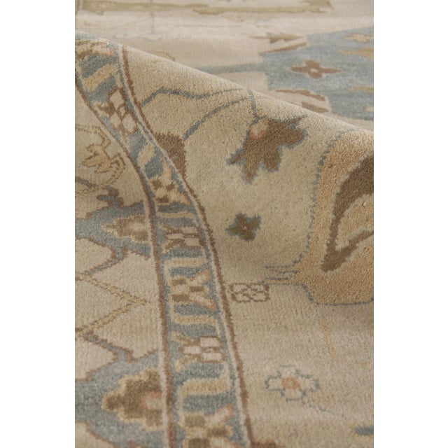 Not Yet Made - Made To Order Exquisite Rugs Oushak Hand knotted Wool Ivory/Multi Rug-6'x9' For Sale - Image 5 of 10