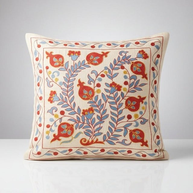 New Hand-Embroidered 100% Silk Cushion Cover – Authentic Uzbek Textile Art Elevate your home décor with this exquisite...