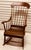 Wood Classic Antique Primitive American Mahagony Spindle Back Rocking Chair For Sale - Image 7 of 10