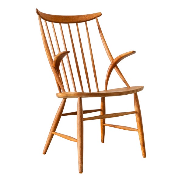 Danish Modern IW2 Armchair in Oak by Niels Eilersen for Illum Wikkelsø, 1960s For Sale