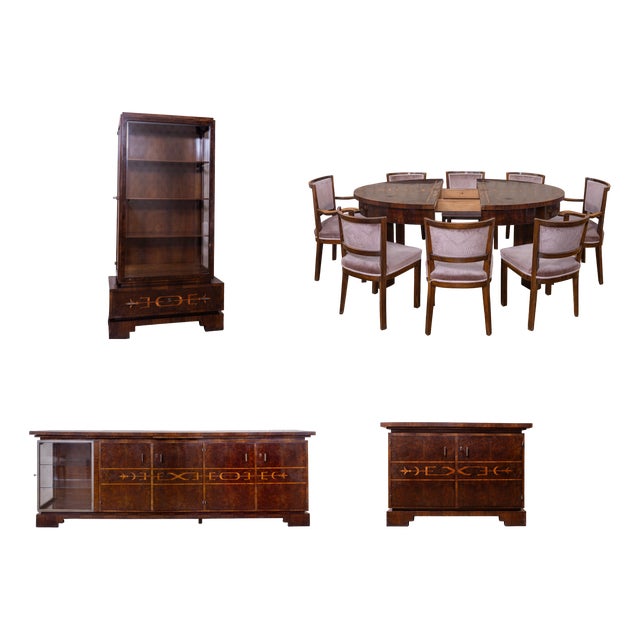 Art Deco Dining Suite from Lajos Kozma, 1931, Set of 12 For Sale