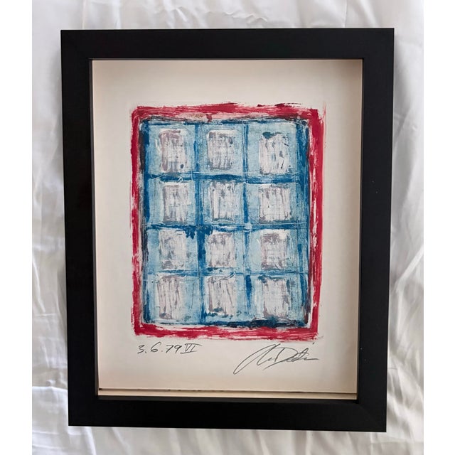 This work of art is a lithograph printed on arches paper. It is a non-representational composition that’s artist’s...
