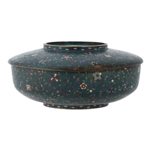 Late 19th Century Antique Edo Japanese Cloisonne Geometric Design Box