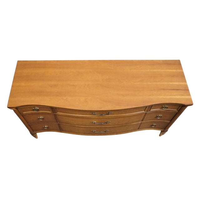 Bassett Furniture Centura Collection Solid Cherry Traditional Neoclassical 58" Triple Dresser 9-4132 For Sale - Image 9 of 13