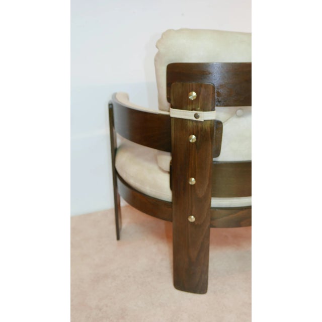 Plastic Set of Pagwood and Skai Leather Lounge Chair and Glass Table Set, 1970s For Sale - Image 7 of 13