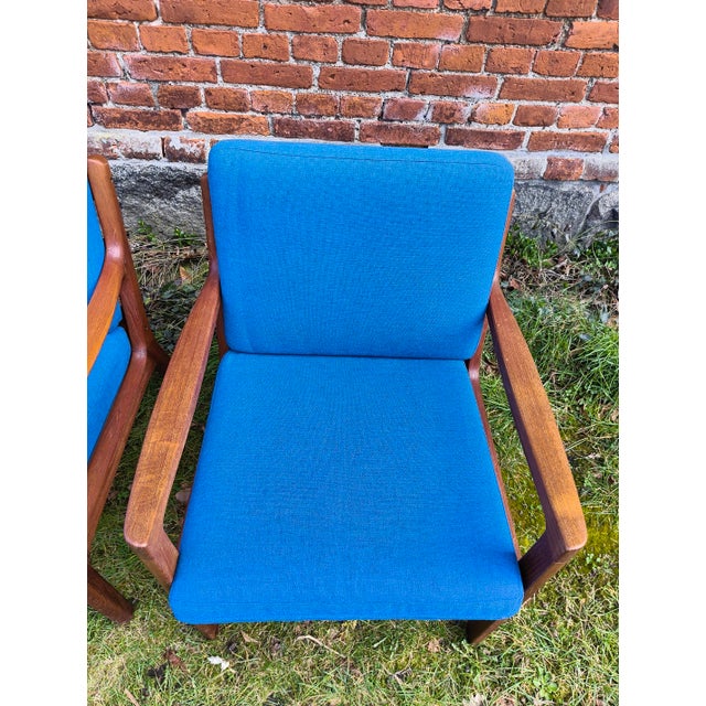 Wood Vintage Lounge Chairs in Teak by Ole Wanscher for Cado, 1950s, Set of 2 For Sale - Image 7 of 9