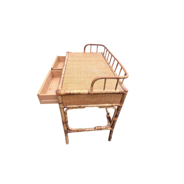 Rattan Wicker Desk For Sale In New York - Image 6 of 18