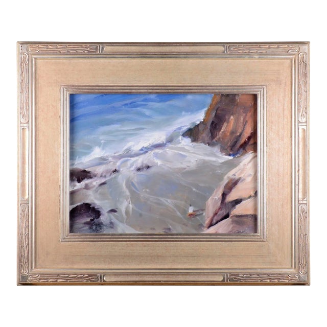 Howard Carr "Early Coastal Stroll" Oil Painting on Linen For Sale