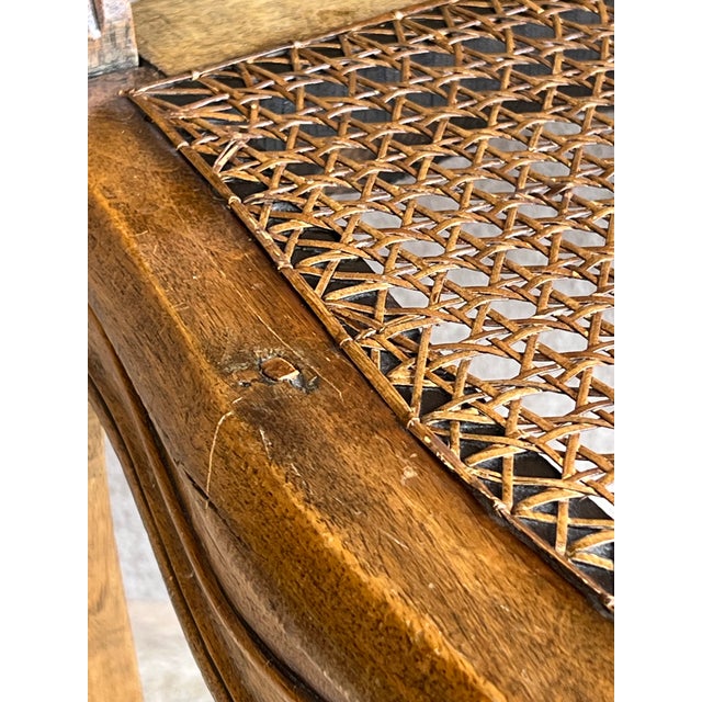 Rare Antique C1800s French Louis XV Style Cane Back Seat Chair by Paine Furniture Company Boston For Sale - Image 15 of 17