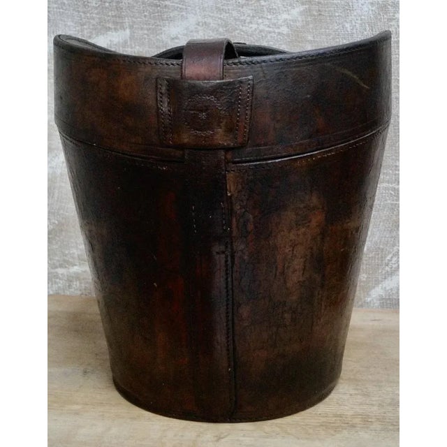 Victorian Gentlemans Triple Leather Hat Bucket from Scott & Co, 1890s For Sale - Image 4 of 11