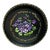 Mid Century Vintage Black Round Tray With Hand Painted Violets For Sale