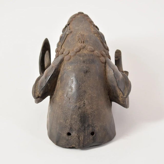 Wood Early 20th Century Baule Wooden Ram Mask Gbagba Cote d'Ivoire For Sale - Image 7 of 10