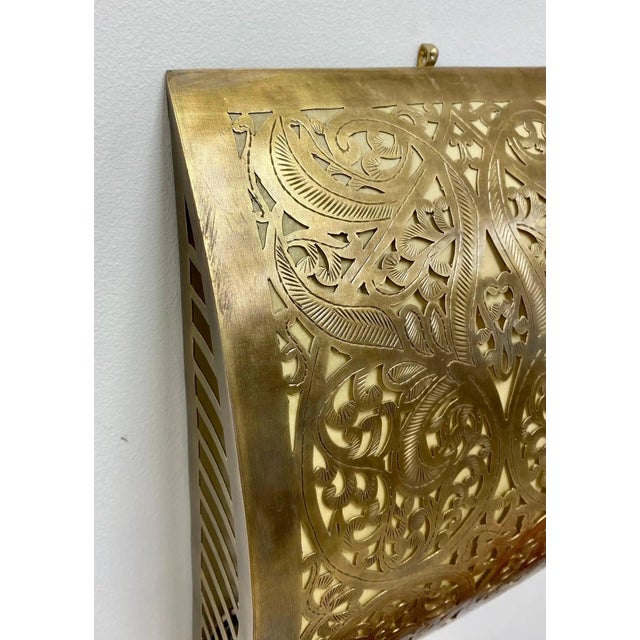 1990s Hollywood Regency Style Brass Filigree Design Wall Sconce, a Pair For Sale - Image 5 of 11