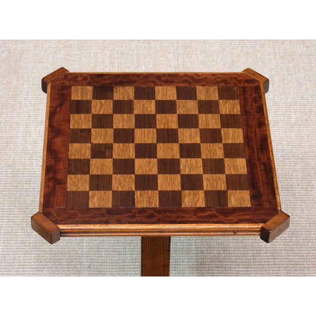1930s Art Deco Table in Oak with Checkerboard Top, Netherlands, 1930 For Sale - Image 5 of 10
