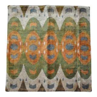 Silk Velvet Ikat Pillow For Sale