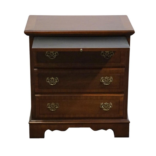 Late 20th Century Stanley Furniture Stoneleigh Collection Solid Mahogany Traditional 26" Three Drawer Nightstand 8713/80 For Sale - Image 5 of 15