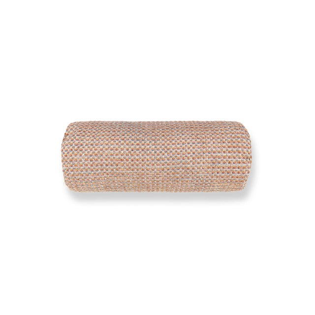 Contemporary The House Of Scalamandré Heatherton Bolster Pillow In Peach For Sale - Image 3 of 3