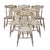Set of six Pennsylvania plank seat side chairs painted gray with floral decorated back splat and crest rail. The chair...