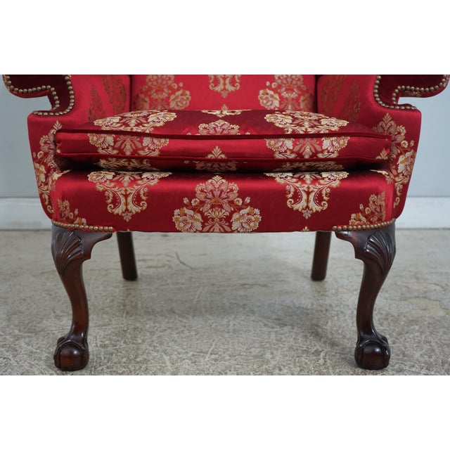 Pair Kindel Winterthur Mahogany Wing Chairs For Sale - Image 10 of 18