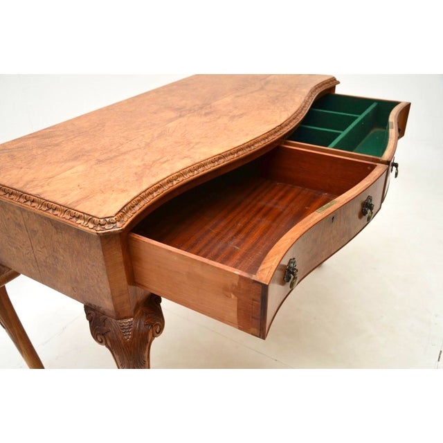 1920s Vintage Burr Walnut Console Table, 1920s For Sale - Image 5 of 11
