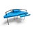 Postmodern Vintage Postmodern Blue Lacquer Demi-Lune Writing Desk or Vanity For Sale - Image 3 of 8