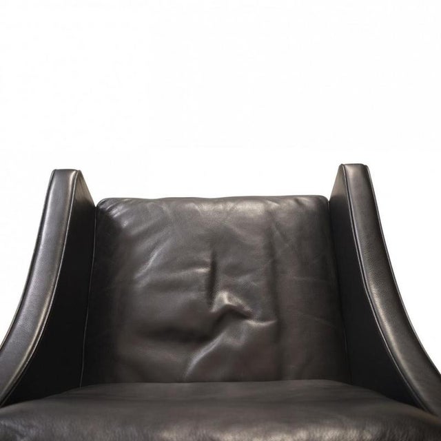 Animal Skin Model 2207 Lounge Chair in Black Leather Børge Mogensen, 1980s For Sale - Image 7 of 16