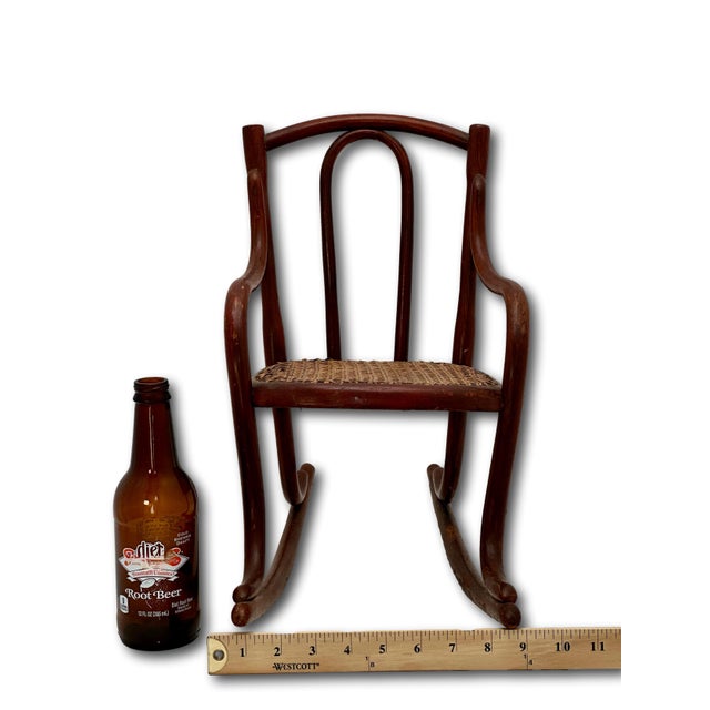 Unusual Antique Very Small Doll Size Bentwood Rocking Chair Possibly a Salesman Sample - Measures 15 Inches Tall For Sale - Image 18 of 18