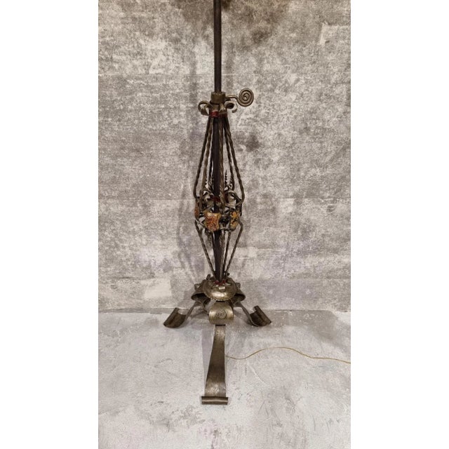 Arts and Crafts Wrought Iron Floor Lamp For Sale - Image 7 of 11
