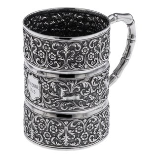 Antique Indian Kutch Silver Mug, 1890 For Sale