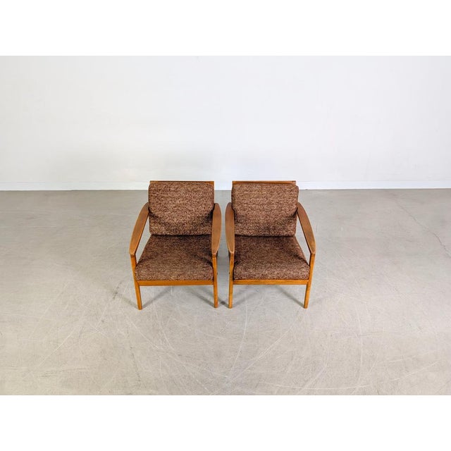 Mid-Century Easy Chairs in Walnut, 1970s, Set of 2 For Sale - Image 5 of 12