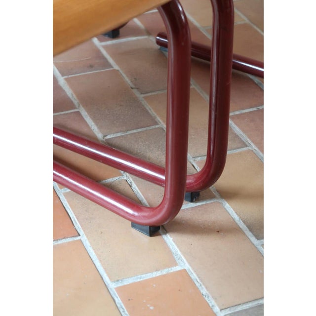 Cantilever Chairs in Beech and Red Lacquered Steel by Randers Møbelfabrik, Denmark, 1960s, Set of 4 For Sale - Image 10 of 18
