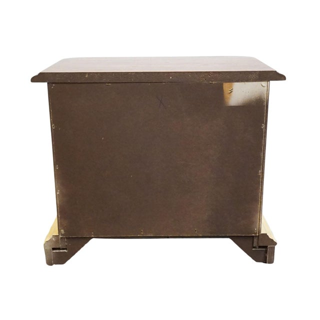 Stanley Furniture Solid Pecan Antiqued Yellow Cream Painted Mediterranean 27" Two Drawer Nightstand For Sale - Image 10 of 11