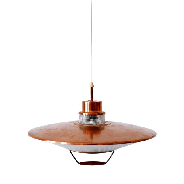 Mid-Century Modern Scandinavian Copper Pendant Lamp, 1960s For Sale