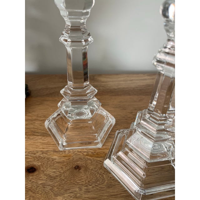 Vintage Tiffany & Co. Traditional Crystal Candlestick Holders-Set of Deux For Sale - Image 9 of 10