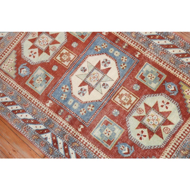 Early 20th Century Vintage Tribal Caucasian Rug - 3'1" x 4'9" For Sale - Image 4 of 9