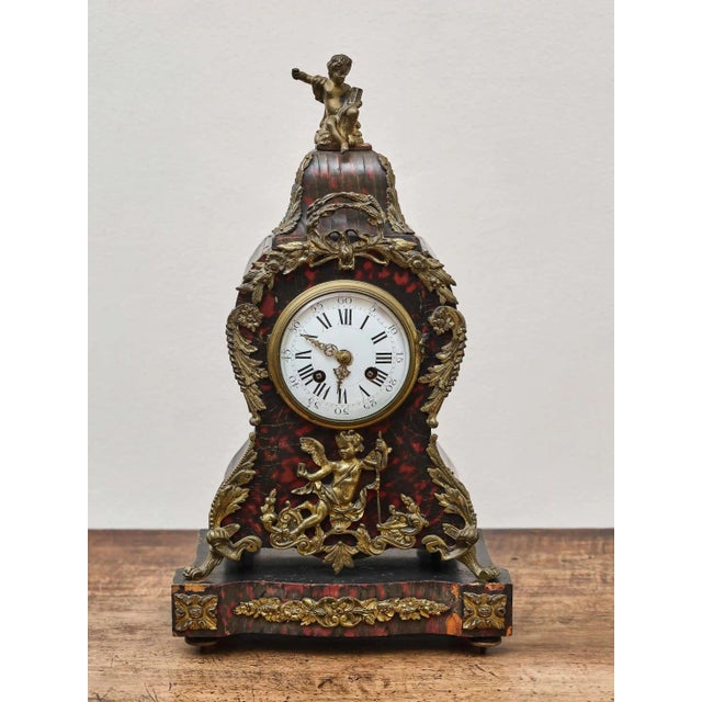 19th Century Boulle Table Clock For Sale - Image 10 of 10