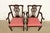 Late 20th Century Stickley Georgian Carved Mahogany Armchairs, Pair For Sale - Image 5 of 15