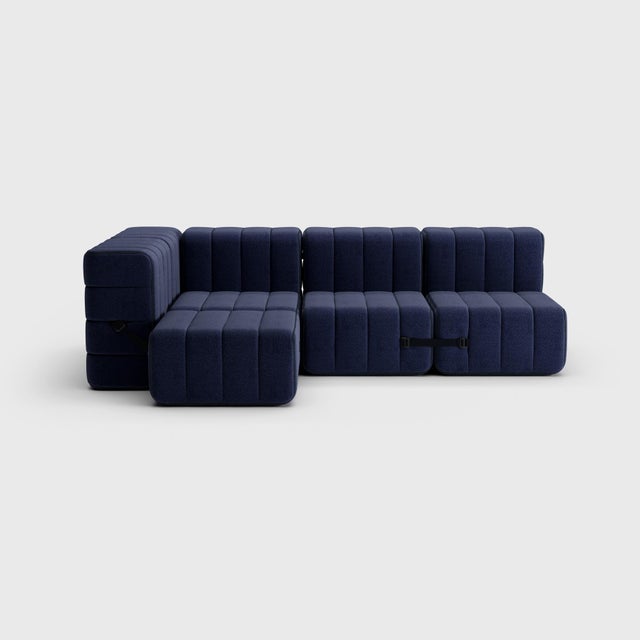 Not Yet Made - Made To Order Curt Modular Set - Flexible Small Corner Sofa - Dama - 0048 (Dark Blue) by Ambivalenz, Set of 9 For Sale - Image 5 of 5