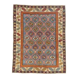 Mid-19th Century Caucasian Shirvan Rug, 03'04 X 04'00 For Sale