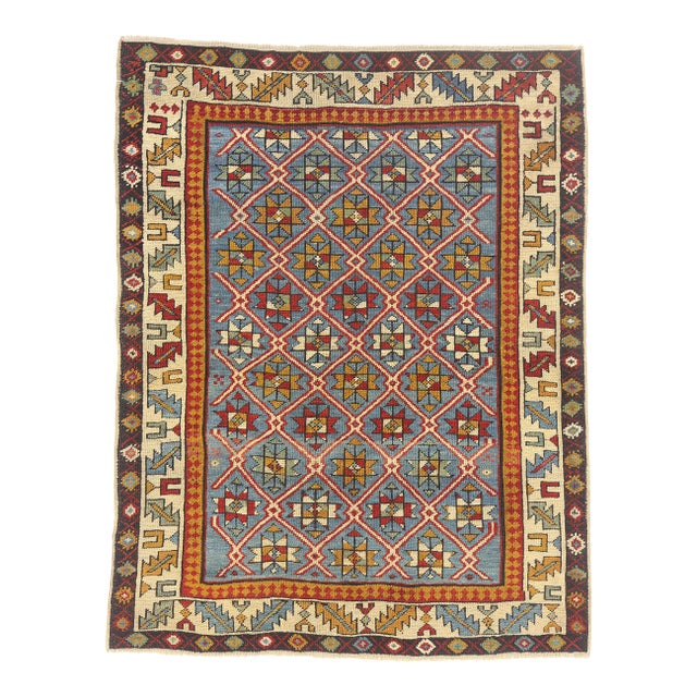Mid-19th Century Caucasian Shirvan Rug, 03'04 X 04'00 For Sale