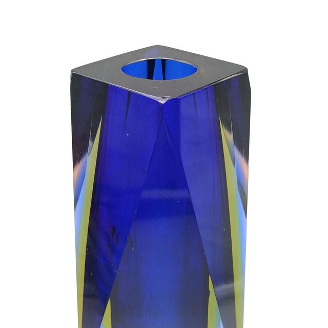 1960s Faceted Sommerso Murano Glass Vase by Flavio Poli for Mandruzzato, Italy, 1960 For Sale - Image 5 of 8