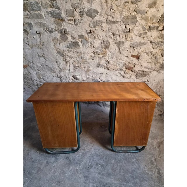 French Modern Beech and Tubular Steel Writing Desk, 1930s For Sale - Image 18 of 18