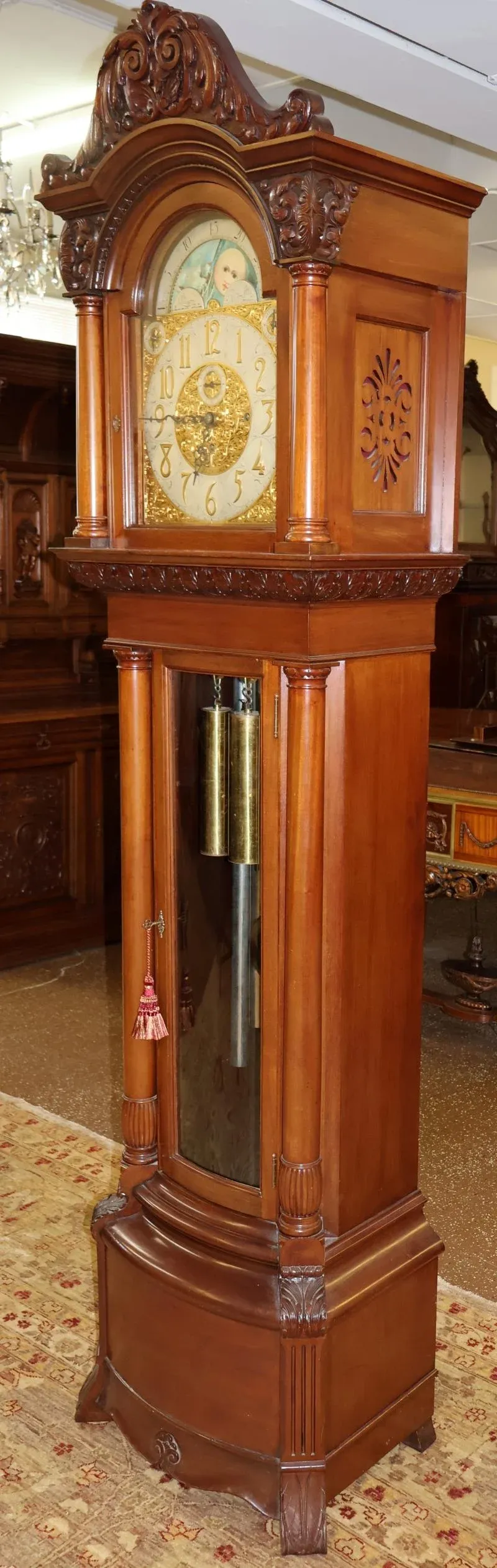 1640❣️アンティーク　エジプト　王　オブジェ　テーブルスタンド 19th Century j.e Caldwell Victorian 9 Tube Mahogany Tall Case