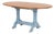 Tiger Maple Top Blue Painted Dining Table For Sale