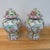Ceramic Pair of Altfield Hong Kong Hand-Painted Chinoiserie Porcelain Ginger Jars, 18” For Sale - Image 7 of 12